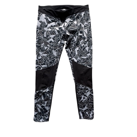 The North Face Women’s Leggings Large Gray Black Geo Motus Tight III FlashDry - Picture 1 of 10